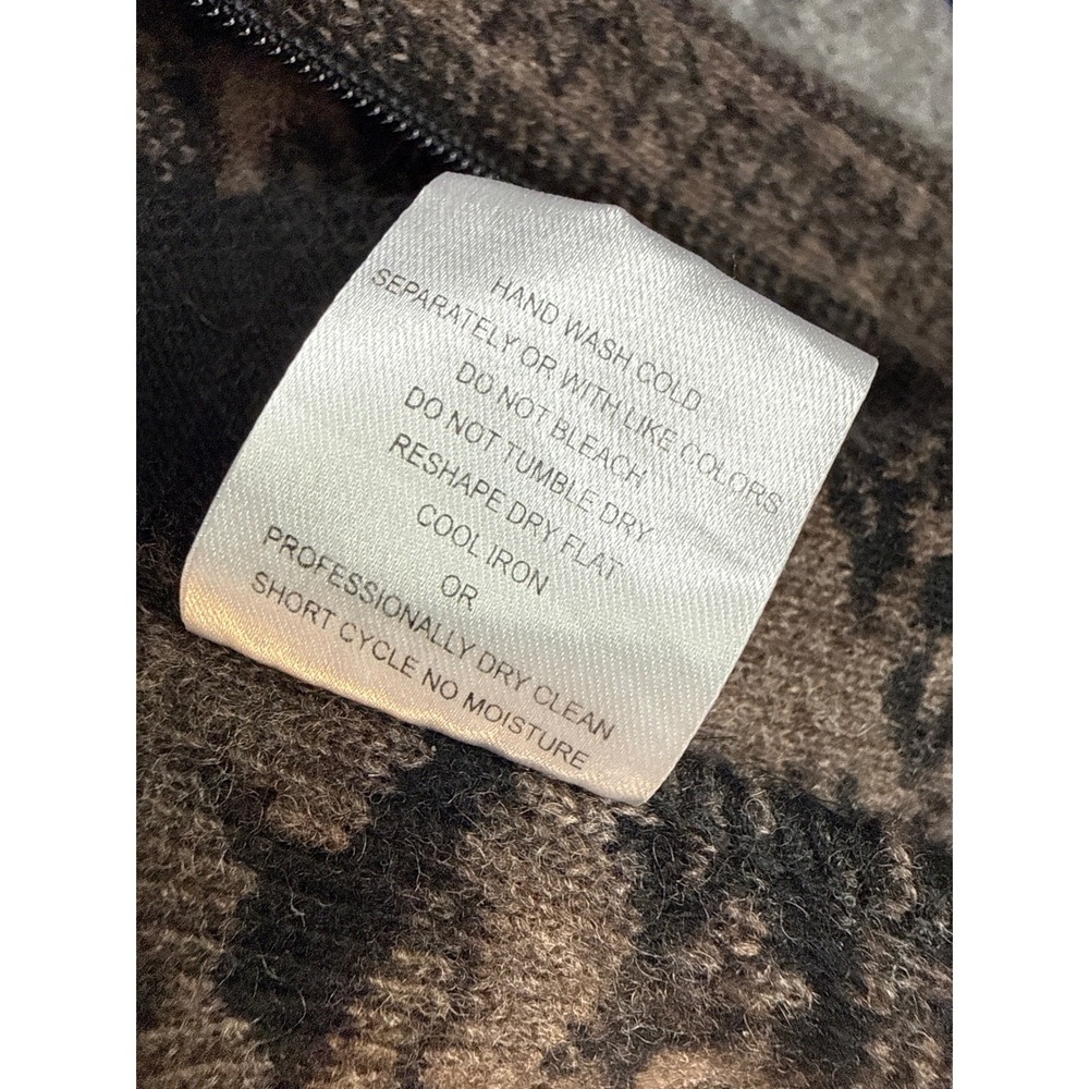 A.IDA Italy Wool Blend Full Zip Damask Cardigan Luxury Sweater Women Size L Aida - Picture 11 of 15